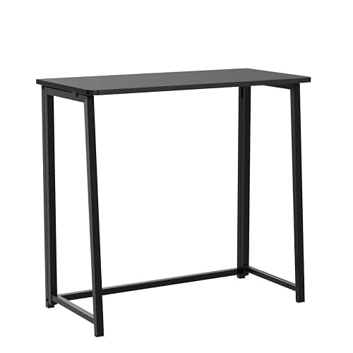 WOHOMO Folding Computer Desk, Small Writing Foldable Desk 31.5", Space-Saving Laptop Table, Easy Assemble Workstation for Home Office,Black thumbnail 5