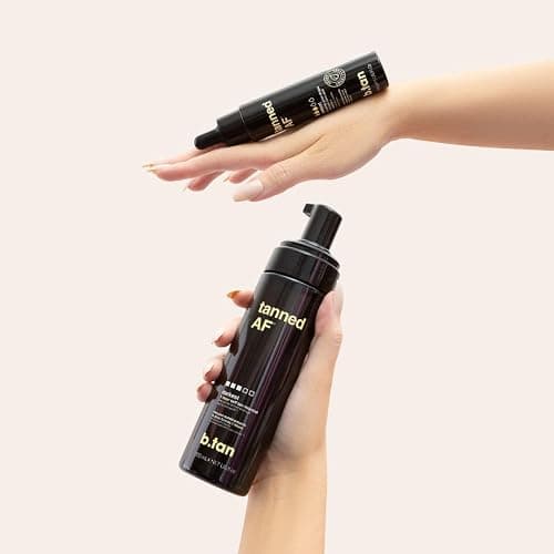 b.tan Dark Self Tanner Mousse | Get Tanned - Best, 1 Hour Express Sunless Tanning Foam, No Fake Tan Smell, Ultra Dark Bronzing Glow, Face & Body, Vegan, Cruelty Free, 6.7 Fl Oz thumbnail 9