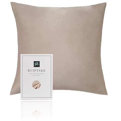 Taie d'oreiller en Soie pour Oreiller 100% Soie 22 Mommes Certifiée Oeko-TEX® Bienfaits Cheveux et Peau Anti Âge, Anti Acarien (40x40cm, Light Champagne) - Image 1