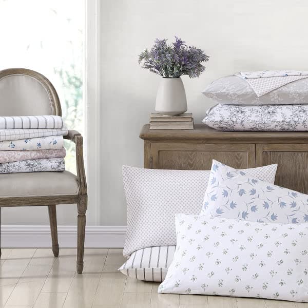Stone Cottage - Full Sheets, Cotton Percale Bedding Set, Crisp & Cool Home Decor (Blue Sketchy Ditsy, Full) - Full - Blue Sketchy Ditsy thumbnail 9