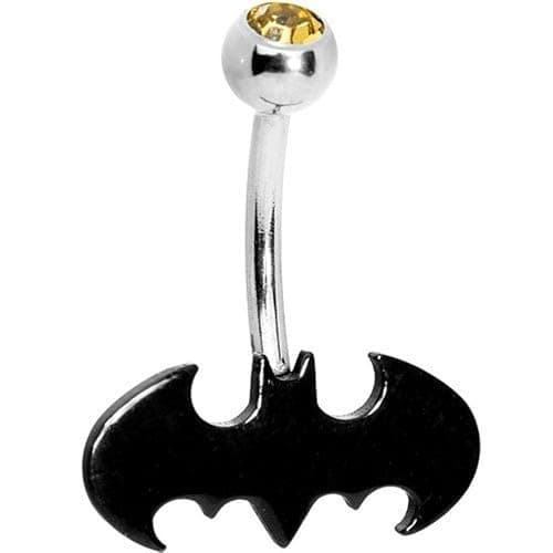 DC Comics Batman Black Bat man 14 Gauge Belly Button Ring - Image 1