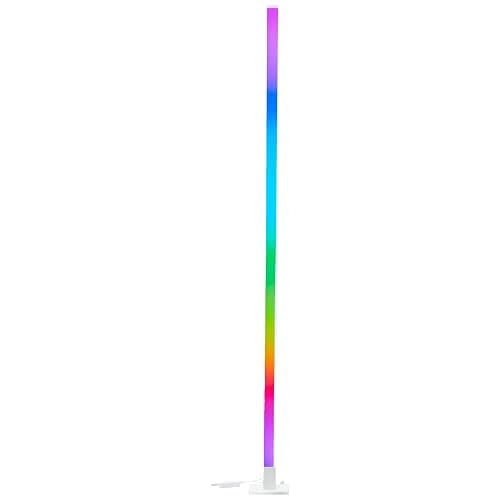 Brilliant RGB-LED Stehlampe | 150 cm Höhe | dimmbare Standleuchte mit Musiksensor & Fernbedienung & RGB-Frontlight | max. 125 lm | integiertes LED | aus Aluminium/Kunststoff in Weiß thumbnail 5