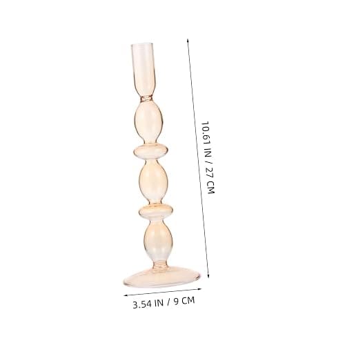 ULTNICE 1 Pc Romantic Retro Candle Holder Glass Candlesticks Home Candle Holder Dinner Candlestick Desktop Decor Champagne AG29UEJ21716W9T9N 26.5x9cm thumbnail 3