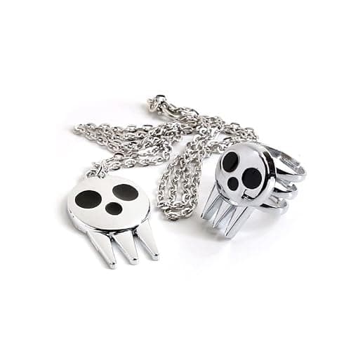 VNYIGDJS 3 Pcs Anime Soul Necklace Ring Pins Set Anime Cosplay Jewelry Ghost Pendant Evil Sun And Moon Enamel Pins For Backpack thumbnail 2
