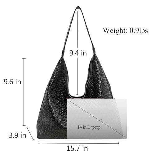 2025 Woven Tote Bag for Women, Fashion Shoulder Hobo Bags, Leather Woven Beach Bag, Work Purses for Women thumbnail 5