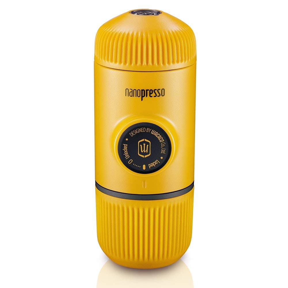 Wacaco Nanopresso Portable Espresso Maker, versión mejorada de Minipresso, cafetera de mano a presión de 18 bar, gadgets de viaje, de funcionamiento manual, compatible con café molido, perfecto para acampar (Edición Amarillo Patrol) - Image 1