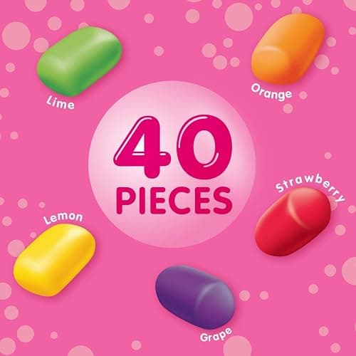 HUBBA BUBBA Minis SKITTLES Flavored Bubble Gum, 40 Piece Resealable Bottle thumbnail 3