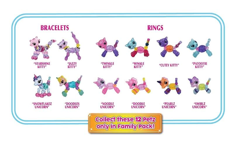 Twisty Petz Family Pack Unicorns, Includes Two Bracelets and Four Rings. For ages 6-12 thumbnail 3