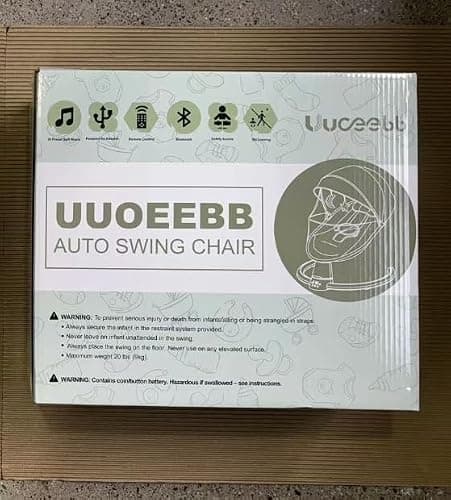 Uuoeebb Electric Baby Bouncer with Bluetooth, Baby Bouncer Chair with 5 Swing Speed, 3-Stage Timer and Remote Control, Portable Baby Swing Chair from Birth for 0 Months Plus Newborn Boys Girls (Grey) - Grey thumbnail 8