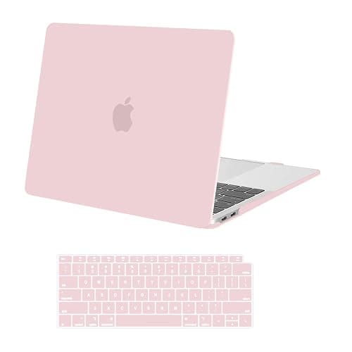 MOSISO Compatible with MacBook Air 13 inch Case 2022 2021 2020 2019 2018 Release A2337 M1 A2179 A1932 Touch ID, Plastic Hard Shell Cover&Keyboard Cover for MacBook Air 13.3 inch Case, Rose Quartz - Image 1