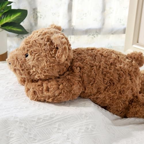 Weighted Teddy Bear Stuffed Anima 50CM 0.9KG, Sturdy and Fluffy Brown Bear Plush Toy for Kids Cuddle, Cute Plushy Hugging Pillowfort for Kids Adults (50x20x14CM) thumbnail 4