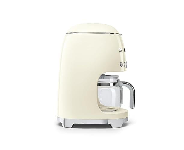 Smeg 50's Retro Style Aesthetic Drip Coffee Machine with 10 Cup Glass Carafe, Auto Start Feature, Keep Warm Plate, and Two Coffee Strength Settings (Cream) thumbnail 9