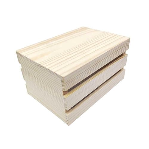 Teensery Small Wooden Crates Decorative Farmhouse Wood Box Mini Storage Basket Container for Home Office Classroom Bedroom Kitchen, 1 Piece (4.92 x 3.46 x 2.76 Inch) thumbnail 5