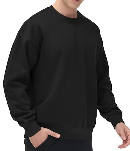THE GYM PEOPLE Men's Fleece Crewneck Sweatshirt Thick Loose fit Soft Basic Pullover Sweatshirt thumbnail 5
