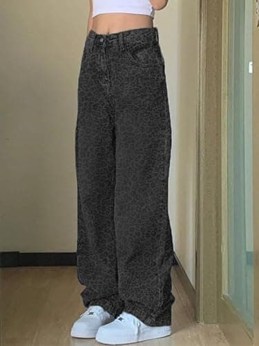 EMMIOL Women Baggy Jeans Mid-Low Waist Boyfriend Streetwear Vintage Jeans Wide Leg Denim Pants thumbnail 3