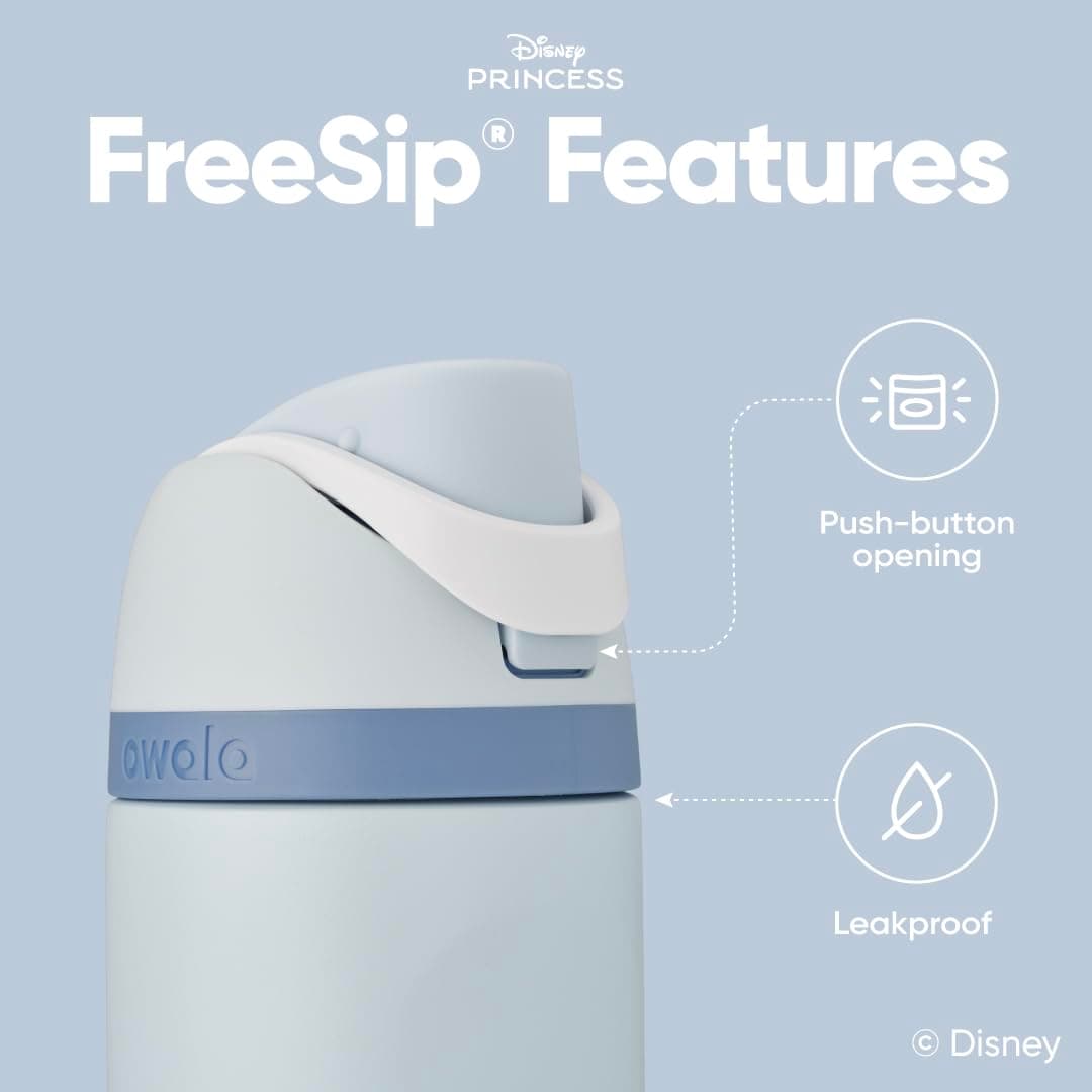 Owala Disney Princess FreeSip Insulated Stainless Steel Water Bottle with Straw for Sports and Travel, BPA-Free Sports Water Bottle, 24 oz, Cinderella thumbnail 4