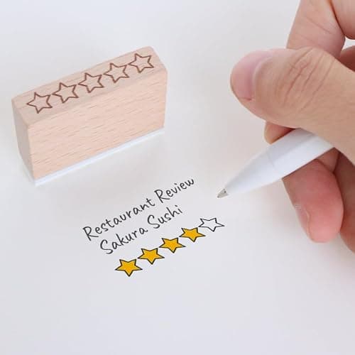 5 Star Rating Rubber Stamp – 5 Star Review Fill-in Stamp for Journals, Planners, Scrapbooking, DIY Crafts, Feedback & Review Notes, Teacher Stamps & Student Feedback, Grading Supplies thumbnail 6