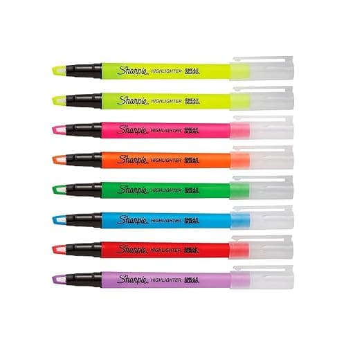 Sharpie Clear View Highlighter Sticks, Chisel Tip, Assorted Fluorescent, 8 Count - School, Home, and Office Use, Teacher Supplies - 8 Count (Pack of 1) - Highlighter thumbnail 2