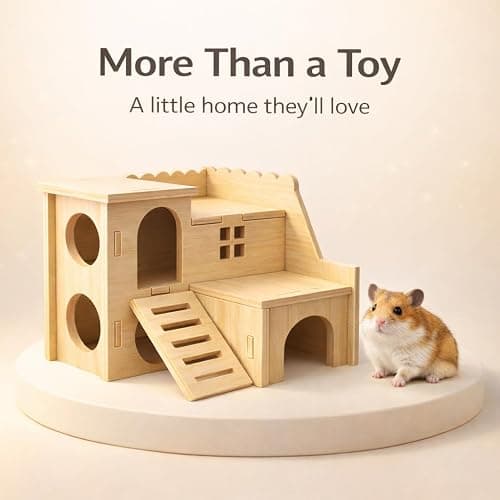 Tiny Hamster Maze Wood House Fun Slide House Double-Decker Hut for Dwarf Gerbil Mouse Mice Rat Small Animals(Only for Small Hamster) thumbnail 8