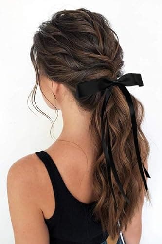 Cute Hair Accessories: Bow Hair Clips, Ribbon Barrettes with Long Tails and Tassels for Girls - 6PCS Fashion Set thumbnail 7