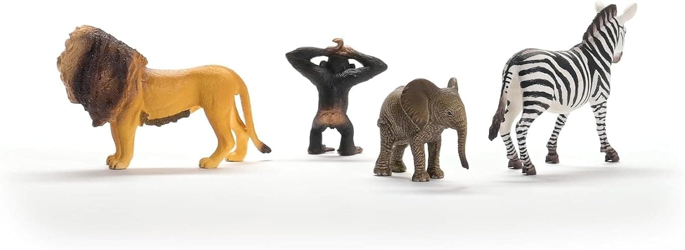 Schleich Wild Life Africa Starter Set – 4-Piece Miniature Wildlife Animal Set for Ages 3+, Featuring Lion, Zebra, Monkey and Elephant thumbnail 5