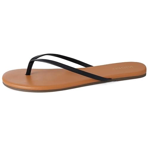 KIDMI Thong Flip Flops for Women - Memory Foam Summer Beach Sandals for Women - Vegan Leather Flat Sandals thumbnail 5
