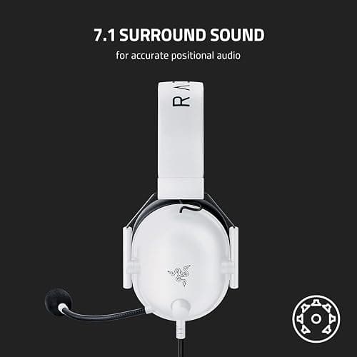 Razer BlackShark V2 X Gaming Headset: 7.1 Surround Sound - 50mm Drivers - Memory Foam Cushion - for PC, Mac, PS4, PS5, Switch - 3.5mm Audio Jack - White thumbnail 7