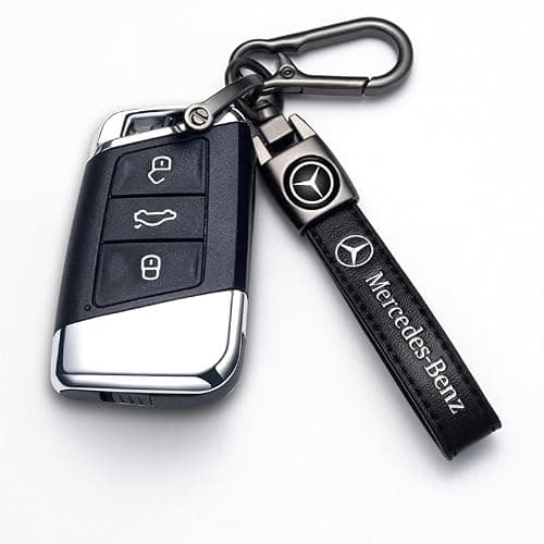 Car Keychain with Mercedes Benz CESM CLK GLK GL AB GLS GLE AMG Series 4PCS Tire Valve Caps, Key Ring and Valve Stem Caps for Auto, Black thumbnail 3