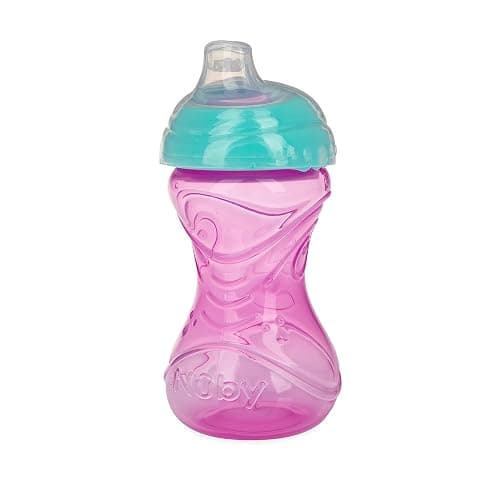 Nuby Clik-It Soft Spout No-Spill Easy Grip Sippy Cup for Girls - (3-Pack) 10 Oz - 6+ Months thumbnail 8