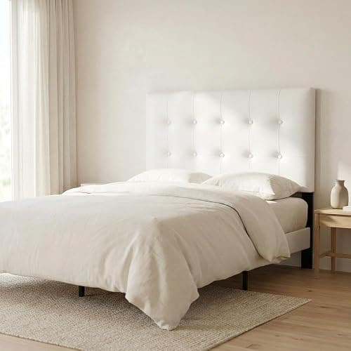 Furnifact Vinyl Twin Headboard Upholstered Design, Durable Construction, Stylish Bedroom Accent, Easy to Install, Comfortable Support for Twin Beds thumbnail 2