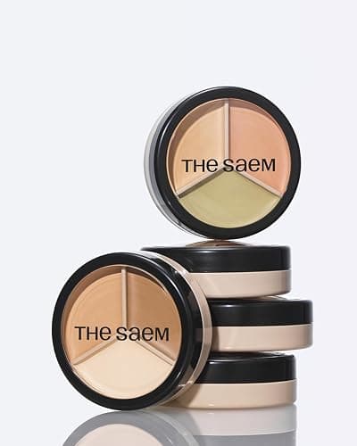 THESAEM Cover Perfection Triple Pot Concealer - 01 Correct Beige for Red Tone & Dark Circles - 3-Color Multi Concealer Palette for Skin Tones 21-23 - Korean Makeup with Sweet Almond Oil & Herbal Water thumbnail 7