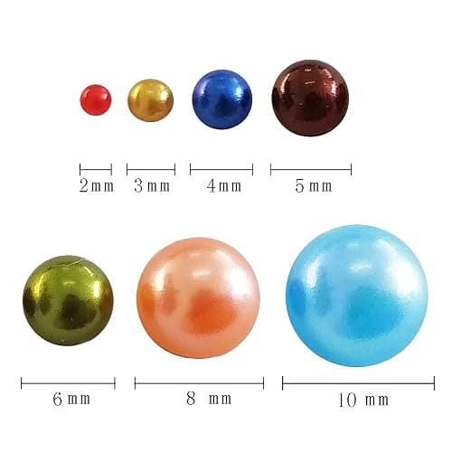JKanruh 10000 Pieces Mixed Color Half Pearl Bead Flat Back Plastic Beads for DIY Crafts,Nail,Decor,Scrapbooking (7 Sizes,2mm-10mm) thumbnail 2