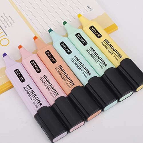 ZEYAR Highlighter, Macaron Colors Chisel Tip Marker Pen, AP Certified, Assorted Colors, Water Based, Quick Dry(2 Sets Macaron) thumbnail 5