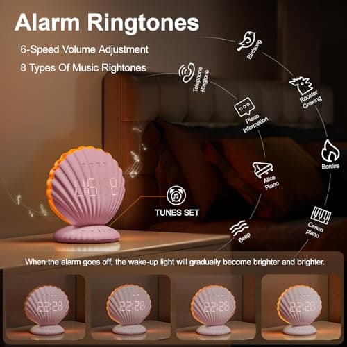CHOUYONL Alarm Clock for Heavy Sleepers,Bluetooth Speaker with LED Light thumbnail 7
