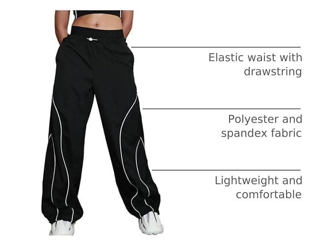 Zontroldy Cargo Pants Women Parachute Pants Y2K Baggy Casual High Waist Wide Leg Track Pants Streetwear thumbnail 4