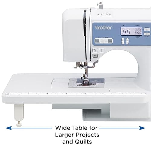 Brother Sewing and Quilting Machine, Computerized, 165 Built-in Stitches, LCD Display, Wide Table, 8 Included Presser Feet, White, 20x12x17 thumbnail 4