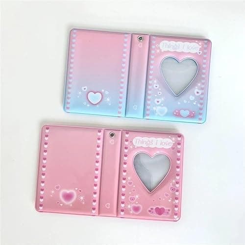 Leadigol 3 Inch Mini Photo Album,40pocket Kpop Photocard Binder Love Heart Hollow Photocard Id Holder,Kpop Binder Collector Book,Cute Kpop Photocard Holder Book thumbnail 4