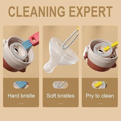 3 in 1 Cup Lid Cleaning Brush, 2024 New Crevice Cleaning Brush Set for Baby Bottle Gap Tight Spaces Cup, 3 in 1 Multifunctional Cleaning Brush Portable Cup Lid Cleaner with Brush(E) thumbnail 6