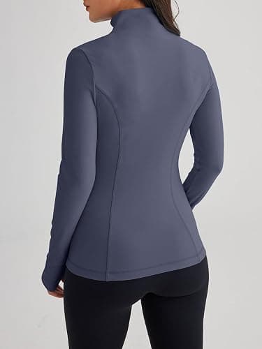 Trendy Queen Womens Lightweight Zip Up Jackets 2025 Athletic Hoodies Fall Gym Shirts Running Workout Clothes with Pocket thumbnail 3