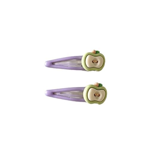 Apple Bow Clips Baby Girls Fruit Hair Pin Apple Hair Clips Baby Fruits Ribbon Bows BBG88 (Set-K) thumbnail 5