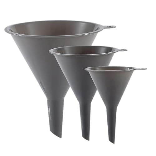 Plastic Kitchen Funnel Set of 3, Round Funnels for Filling Bottles, Gray | Durable Funnels for Kitchen Use, Multifunctional Funnels for Filling, Canning, Cooking, Lab or Car Oil - Image 1