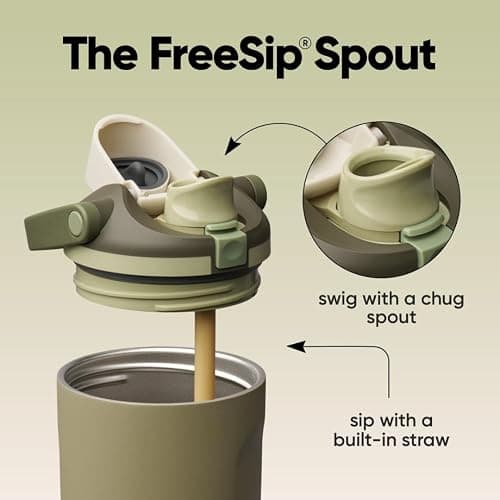 Owala FreeSip Sway Insulated Stainless Steel Water Bottle with Two-Way Spout, Built-In Straw and Bucket Handle, Made for Travel, School, and Sports, 40oz, BPA Free, Leak Proof, Off Road thumbnail 4