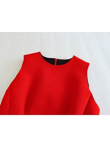 OFFSUM Damen Kleid Ärmelloses -Frauen O Hals Rot Sommerkleid Sexy Zurück Reißverschluss Mode Party Elegante Kurze Cocktailkleider Für Party Prom Abend Hochzeit Kleidung - XS - Rot thumbnail 3