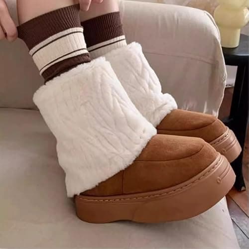 GBGRHM Women's Faux Fur Boot Snow Shoes Fuzzy and Plush Warm Winter Fluffy Kitten Y2k Aesthetic Cute Stuff thumbnail 5