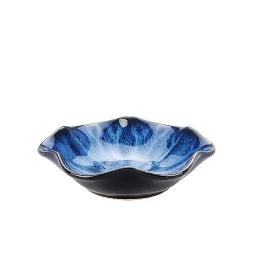 Lotus Leaf Shape Decorative Ring Tray, Small Key Bowl, Ceramic Trinket Tray Jewelry Dish Organizing Necklace Earrings, Home Decoration for Mom Best Friend Sister, Blue. thumbnail 7