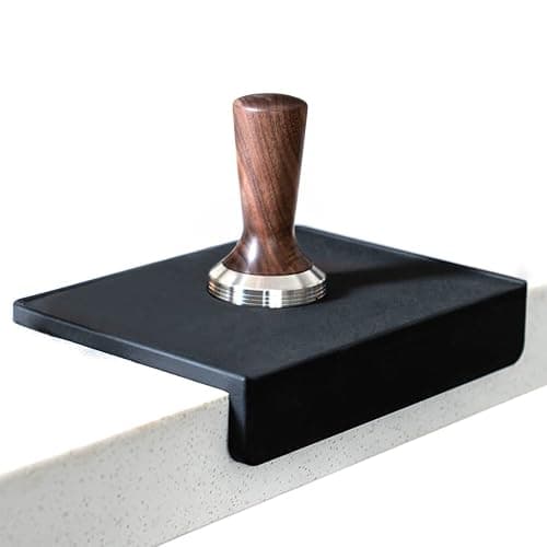 watchget Espresso Tamping Mat, Coffee Tamper Mat, Black Food Grade Silicone Pad, 8Inch X 6Inch Coffee Tamping Mat, Portafilter Mat For Barista Espresso Machine Accessory, Waterproof and Heat Resistant - Image 1