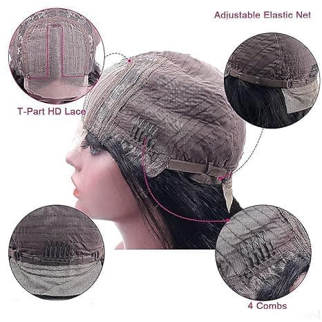 AiPliantfis Glueless Wig Human Hair Wig Echthaar Perücke Damen Straight Perücke Damen Echthaar #30 Brown 4x1 Lace Natural Hairline with Baby Hair Minimal Smell 32 Zoll thumbnail 8