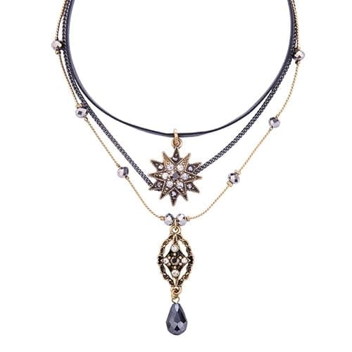 AILUOR Multilayer Necklace, Vintage Star Choker Chain Leather Pendant Layer for Women Jewelry - Image 1