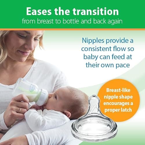 Dr. Brown's Natural Flow Anti-Colic Options+ Wide-Neck Glass Baby Bottles 9 oz/270 mL, with Level 1 Slow Flow Nipple, 3 Pack, 0m+ thumbnail 5