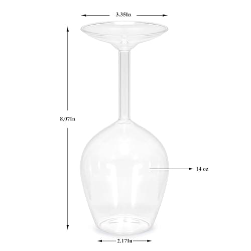 ZORTUNG Upside Down Wine Glass Unique Cute Fancy and Funny Red and White Long Stem Wine Glasses Fun and Cool Wine Gift for Women Or Men for Birthday and Holidays and for Party or Wedding 14 Fl Oz thumbnail 3